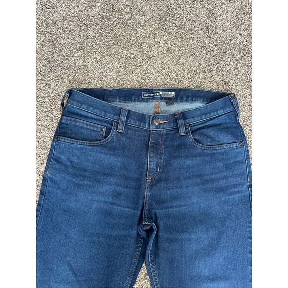 carhartt men’s relaxed fit jeans dark wash denim size 34X32 work casual pants - Picture 7 of 8